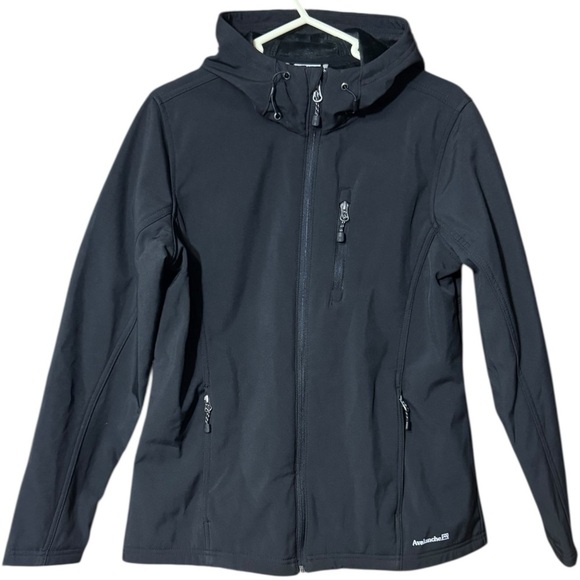 Avalanche Women's Black Soft Shell Fleece Lined Jacket Hood & Zip Pockets Large - Picture 1 of 16
